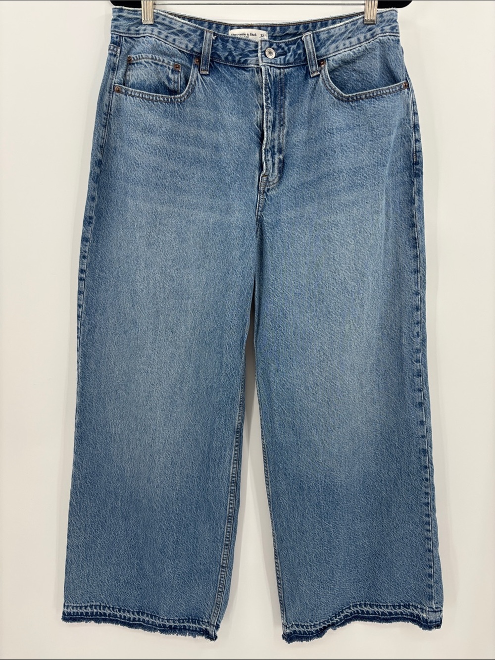 Abercrombie & Fitch Boho Western Festival High Rise Wide Leg Denim Jeans Size 32